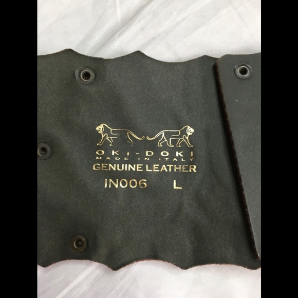 Okie dokie red print wide leather obi belt - Picture 4 of 6